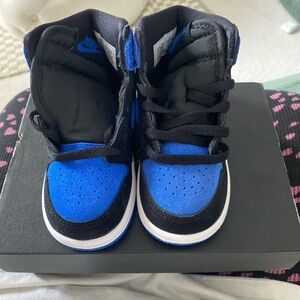 Jordan Kids' Black and Blue Sneakers